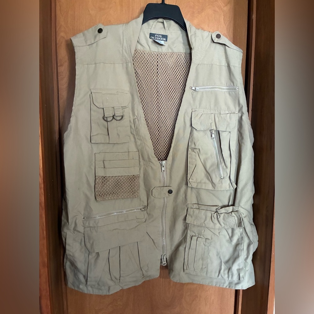 Fox Outdoor Men's Tan Utility Vest Photography Gorpcore XL Pockets